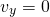 \[{v}_{y}=0\]