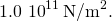 \[1.0\,×\,{10}^{11}\,{\text{N/m}}^{2}.\]
