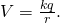 Rendered by QuickLaTeX.com V=\frac{kq}{r}.
