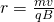 Rendered by QuickLaTeX.com r=\frac{mv}{qB}