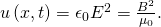 u\left(x,t\right)={\epsilon }_{0}{E}^{2}=\frac{{B}^{2}}{{\mu }_{0}}.