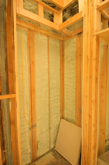 Photograph of insulation on doors.