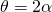 \theta =2\alpha