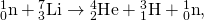 Rendered by QuickLaTeX.com {}_{0}^{1}\text{n}\phantom{\rule{0.2em}{0ex}}\text{+}\phantom{\rule{0.2em}{0ex}}{}_{3}^{7}\text{L}\text{i}\to {}_{2}^{4}\text{H}\text{e}+{}_{1}^{3}\text{H}+{}_{0}^{1}\text{n},