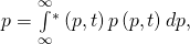 Rendered by QuickLaTeX.com 〈p〉=\underset{\text{−}\infty }{\overset{\infty }{\int }}{\text{Ψ}}^{*}\left(p,t\right)p\text{Ψ}\left(p,t\right)dp,