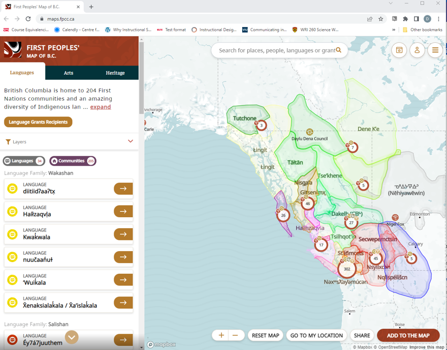 First Peoples' Map of BC