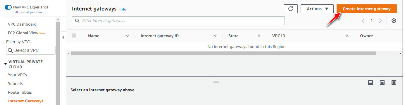 Step1 - Create an Internet Gateway