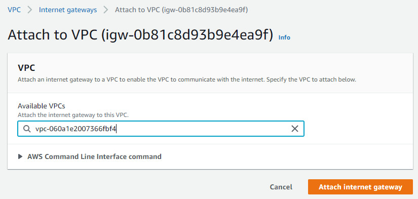 Step4 - Attach an Internet Gateway to VPC