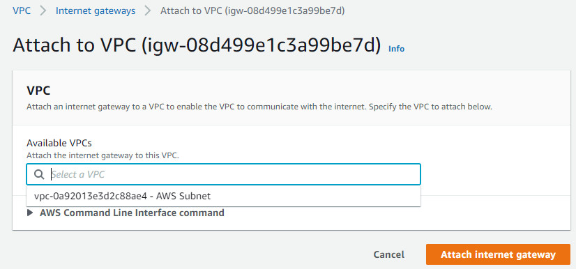 Step4-Attach the Internet Gateway to VPC