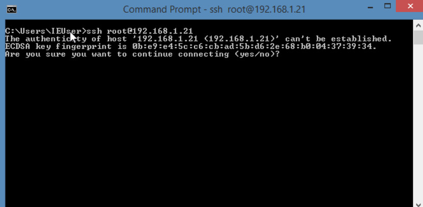 Verify your connectivity by entering the IP address of SSH Server