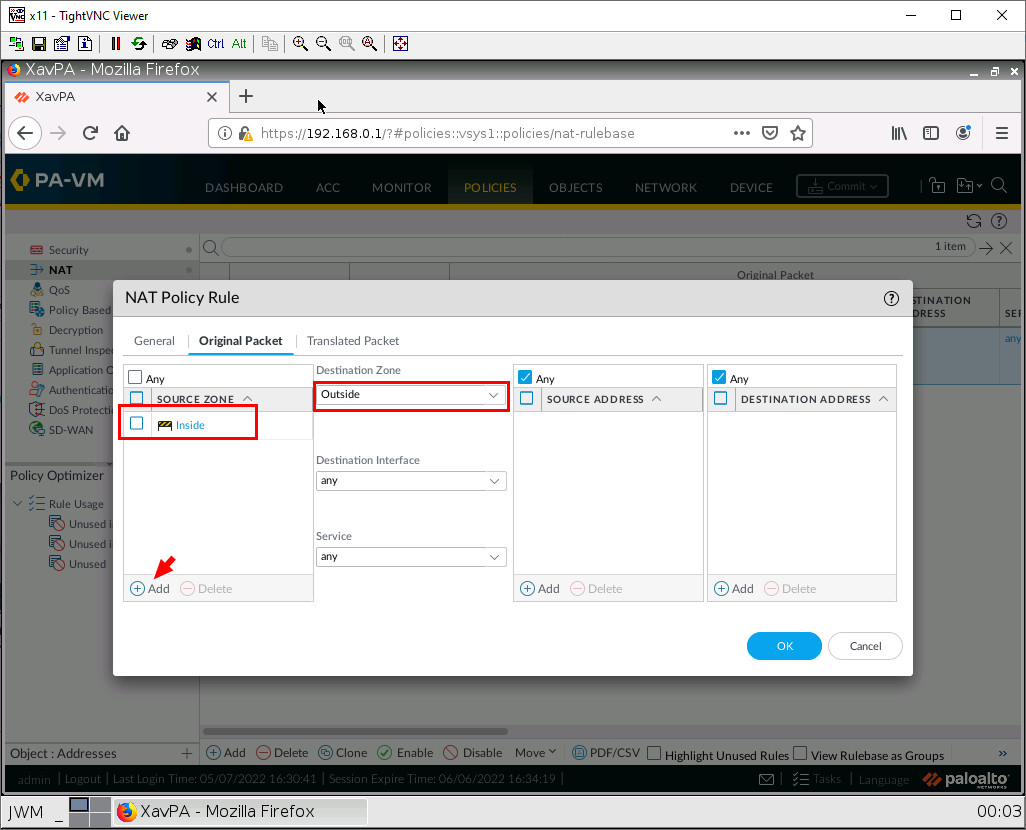 Set a Source Zone and Destination Zone for NAT