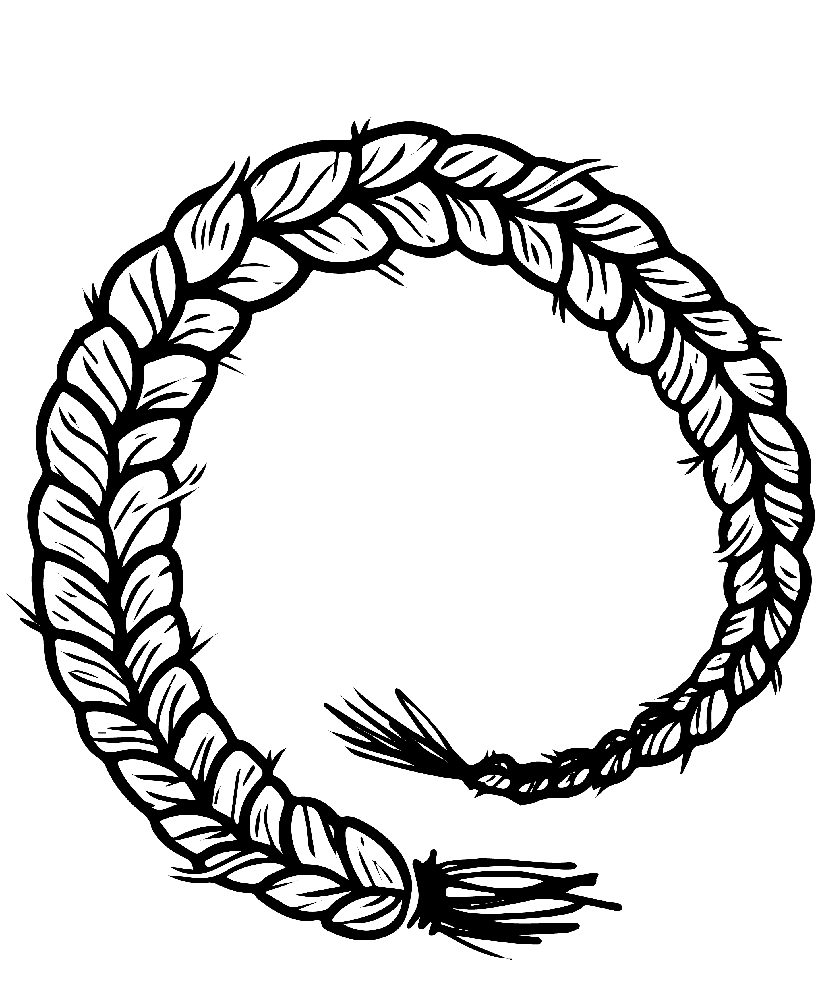 A line drawing of a sweetgrass braid ring.